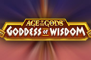 Vista previa de la slot Age of the Gods: Goddess of Wisdom. La diosa Atenea aparece con su vestimenta guerrera sobre un cielo nuboso con el color de tormenta.